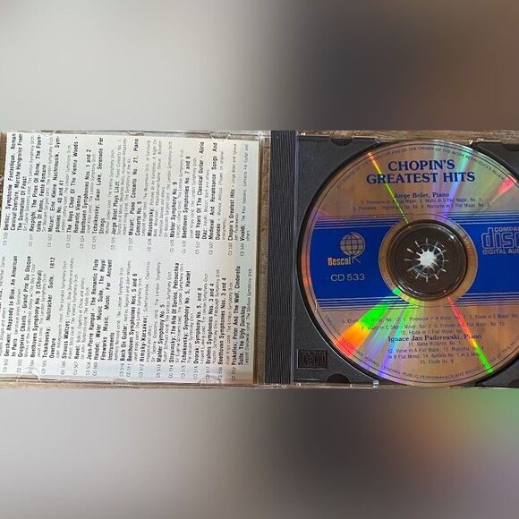 Chopin Greatest Hits CD Jorge Bolet Ignace Jan Paderewski Piano Classical Music - Picture 3 of 3